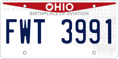 OH license plate FWT3991