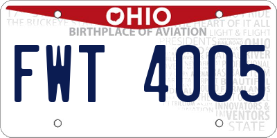 OH license plate FWT4005