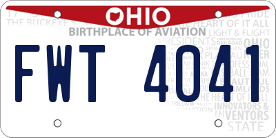OH license plate FWT4041