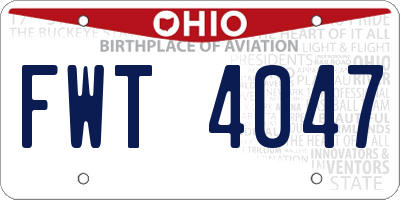 OH license plate FWT4047