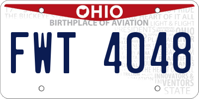 OH license plate FWT4048
