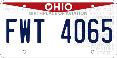 OH license plate FWT4065