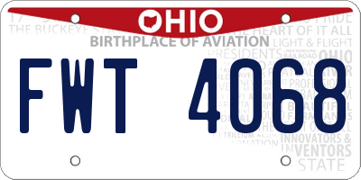 OH license plate FWT4068
