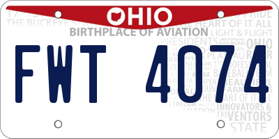 OH license plate FWT4074