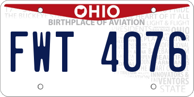 OH license plate FWT4076