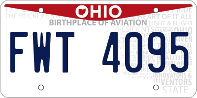 OH license plate FWT4095