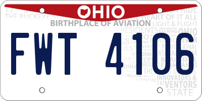 OH license plate FWT4106