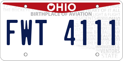 OH license plate FWT4111