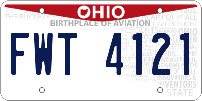 OH license plate FWT4121