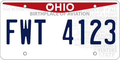 OH license plate FWT4123