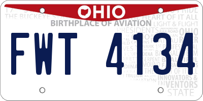 OH license plate FWT4134