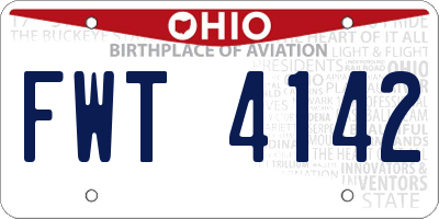 OH license plate FWT4142