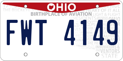 OH license plate FWT4149