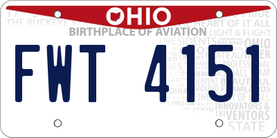 OH license plate FWT4151