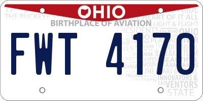 OH license plate FWT4170