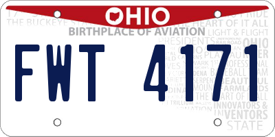 OH license plate FWT4171