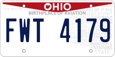 OH license plate FWT4179
