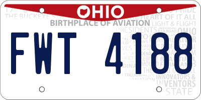 OH license plate FWT4188