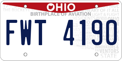 OH license plate FWT4190