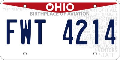 OH license plate FWT4214