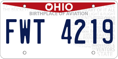 OH license plate FWT4219