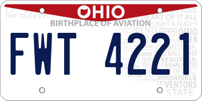 OH license plate FWT4221