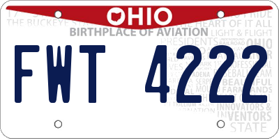 OH license plate FWT4222