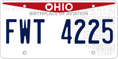 OH license plate FWT4225