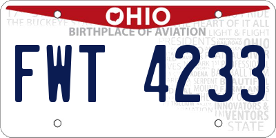 OH license plate FWT4233