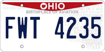 OH license plate FWT4235