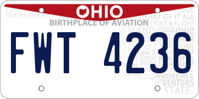 OH license plate FWT4236
