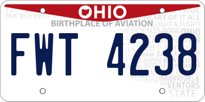 OH license plate FWT4238