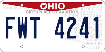OH license plate FWT4241