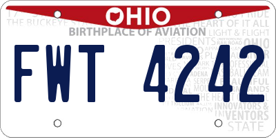 OH license plate FWT4242