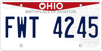 OH license plate FWT4245