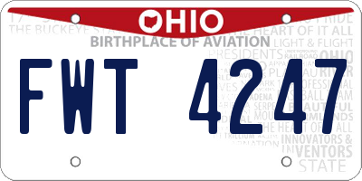 OH license plate FWT4247
