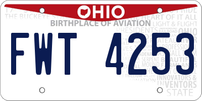 OH license plate FWT4253