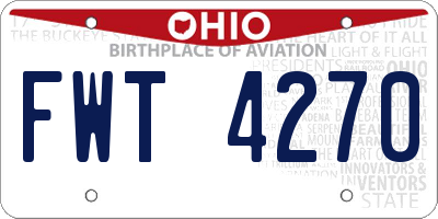 OH license plate FWT4270