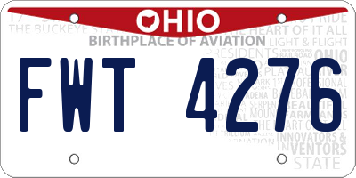 OH license plate FWT4276