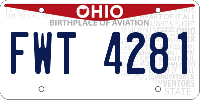 OH license plate FWT4281