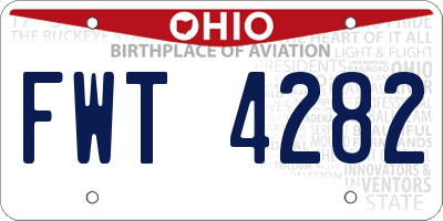 OH license plate FWT4282