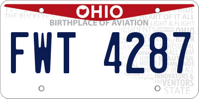 OH license plate FWT4287