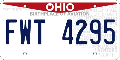 OH license plate FWT4295