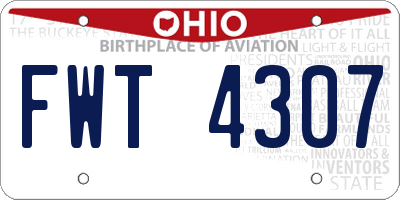 OH license plate FWT4307