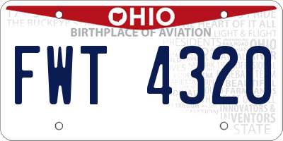 OH license plate FWT4320
