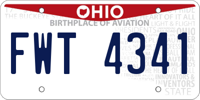 OH license plate FWT4341