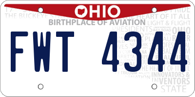 OH license plate FWT4344