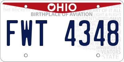 OH license plate FWT4348