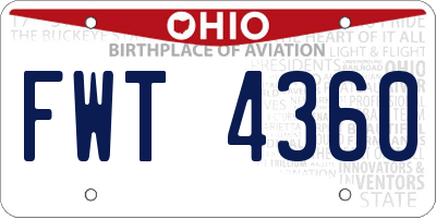 OH license plate FWT4360