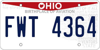 OH license plate FWT4364